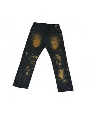 Edwin black and orange bleached jeans